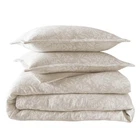 Sky Jardin Silhouette 3 PIECE FULL / QUEEN Duvet Cover & Shams Set BEIGE