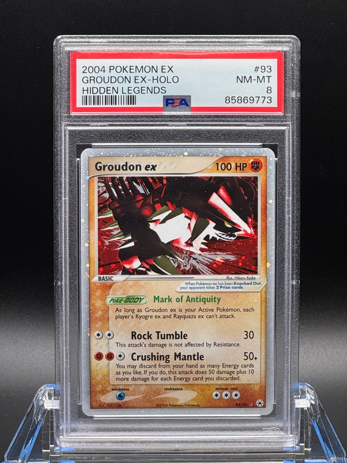 PSA 8 NM-MT ✨ - Groudon ex 93/101 Hidden Legends Holo - 2004 Pokemon