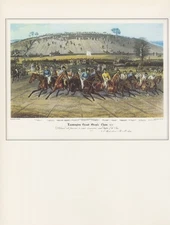 1974 Vintage HORSE RACE "LEAMINGTON GRAND STEEPLE CHASE #1" COLOR Art Lithograph