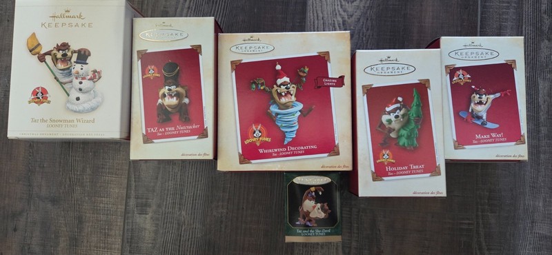 6 NEW TAZ HOLIDAY TREAT Looney Tunes Hallmark Tree Ornament TASMANIAN DEVIL