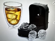 Round Square Skull Ice Cube Ball Tray Silicone Sphere Mold Bar Whiskey Cocktails