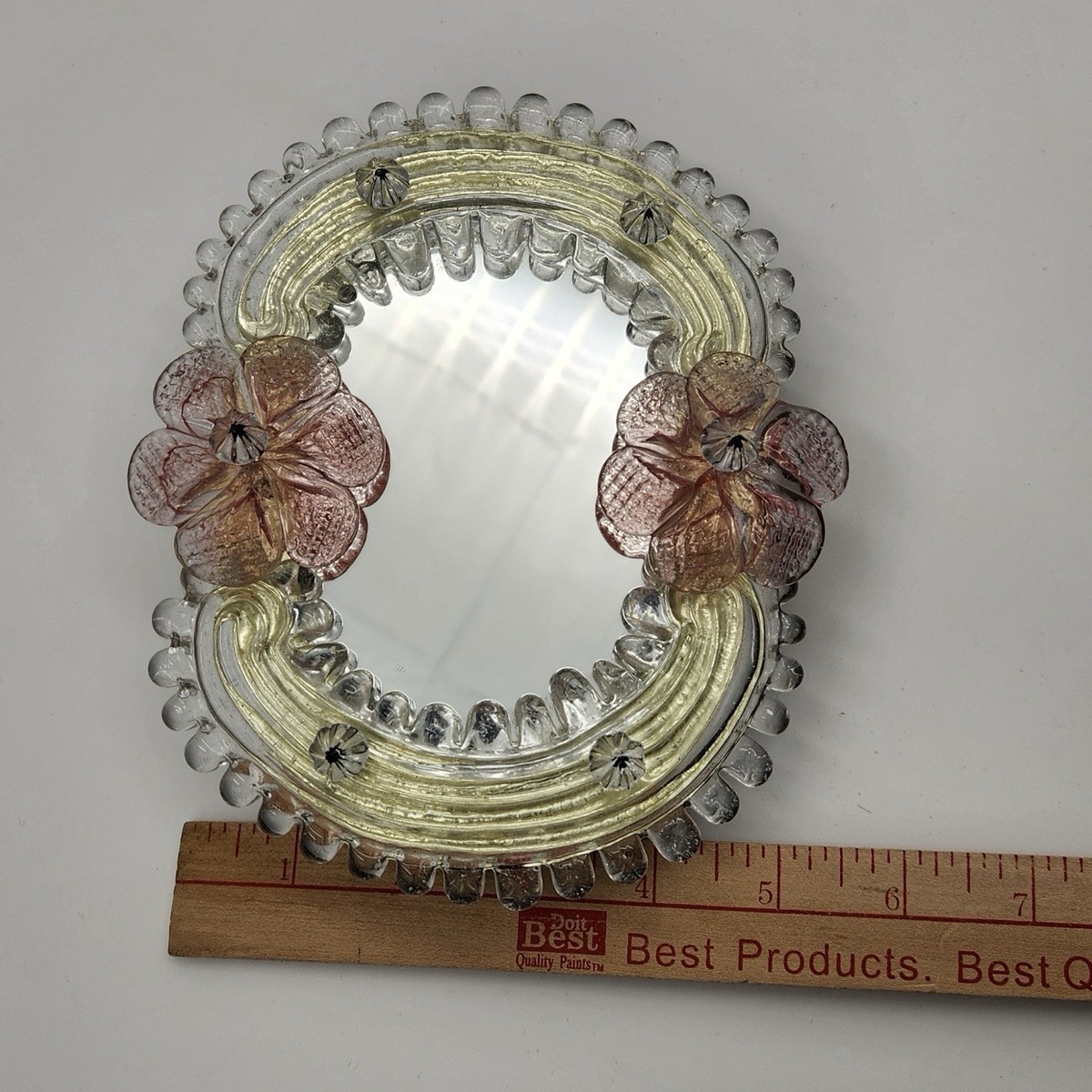 VTG Fratelli Tosi Murano Glass Floral Torciglione Framed Mini