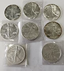 Lot of 8 American Silver Eagle Dollar Coin -  1 OZ. 999 PURE FINE SILVER - Mixed