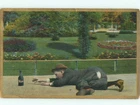 Pre-Linen Comic MAN CRAWLING FOR BOTTLE OF ALCOHOL AB9327