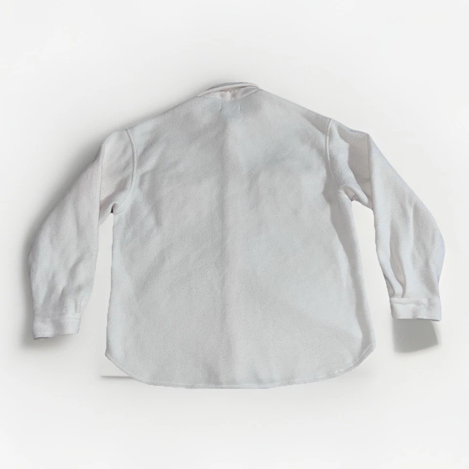 VTG Regatta Men's Fleece Shacket White Mens L Long Sleeve Button Up Shirt Jacket - Image 2 of 4