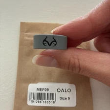 Men's Strata Realtree Antler Grey and Black Silicone Ring Size 9