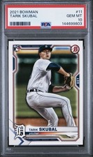2021 Bowman Tarik Skubal Rookie Card RC PSA 10 GEM MINT Tigers #11