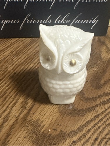 Vintage Owl Avon Milk Glass Set Cream Perfume Decanter Bottles Empty - Picture 2 of 11