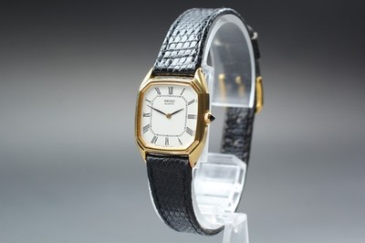 Seiko 2C20-5370 Roman 22mm Octagon Quartz Damenuhr aus JAPAN Near Mint
