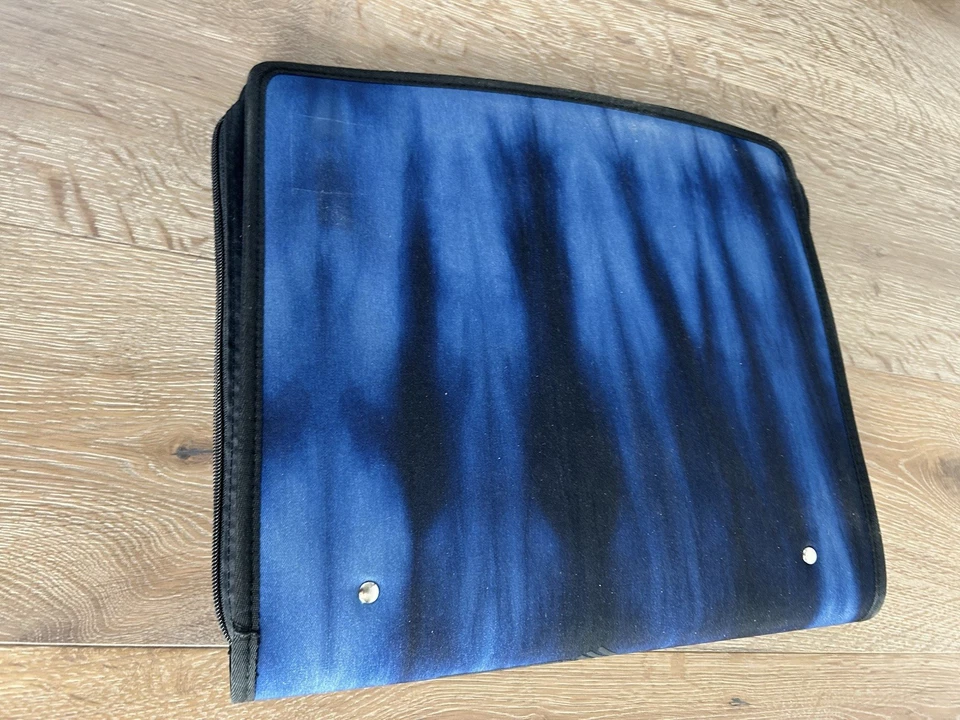 Carpeta con cremallera de 3 anillos diseño tribal vintage Mead de los años 90 coleccionable nueva azul Foto 2 de 4