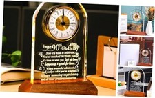 Happy 90th Birthday Glass Quartz Clock Gifts 90th Birthday Gifts With Light