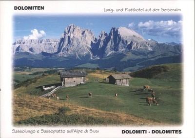 Italy Dolomites: Langkofel Plattkofel Seiser Alm Peter Malfertheiner Vintage PC