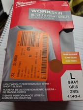 Milwaukee Gen II Men's Work Skin Large Gray Lightweight Performance T-Shirt