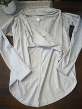 ZYIA Active Top Haze Shawl Long Sleeve Wrap Top Light Gray Size large