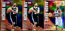 Topps Chrome Tim Duncan # TT2, Refrector Baron Davis # TT5