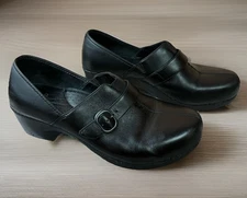Dansko Tamara Nursing Clogs Women’s Size 42(US 12) Black Leather Buckle Slip On