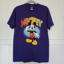 Vintage Disney Mickey Mouse Unlimited Graphic T-Shirt Mens Medium Purple US Made