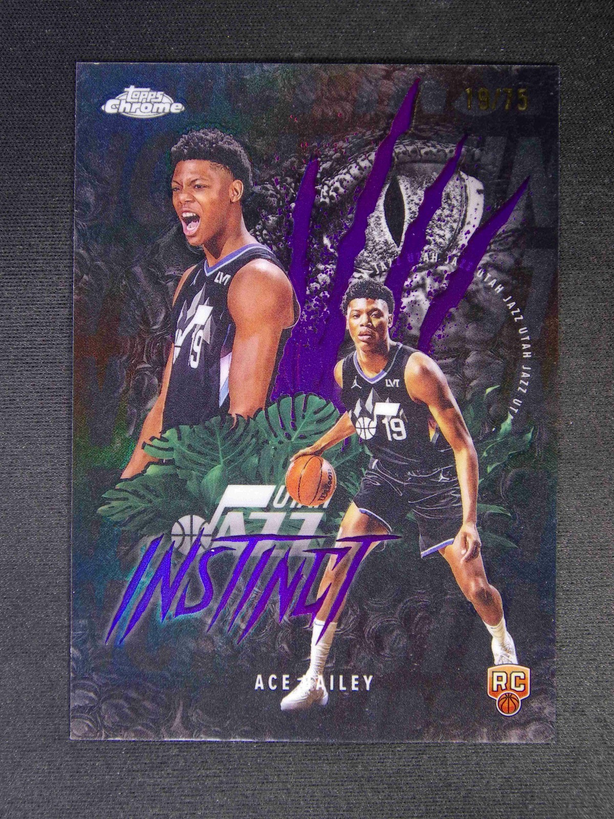 2025-26 Topps Chrome Ace bailey RC Instinct Purple Refractor /75