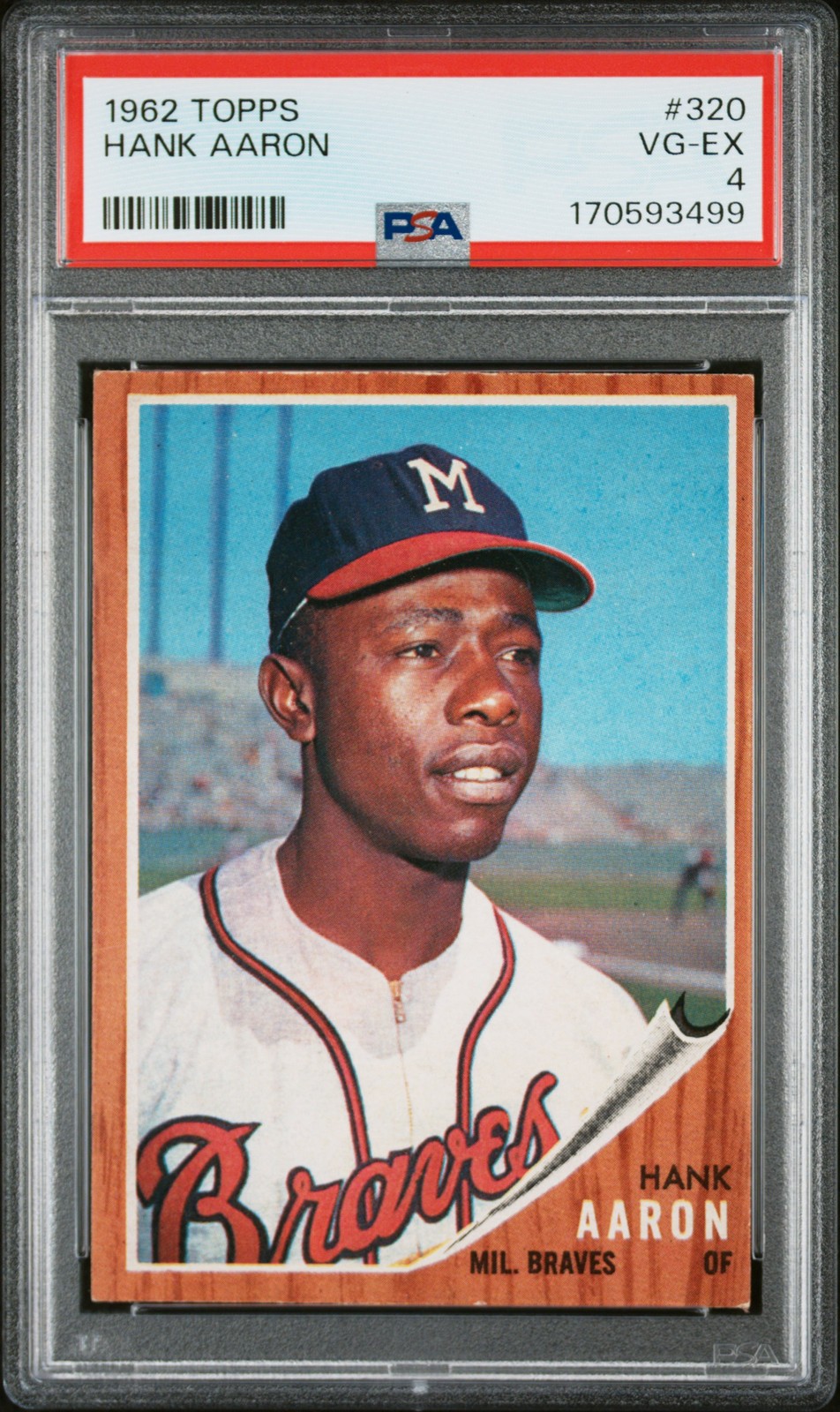 1962 TOPPS #320 HANK AARON PSA 4