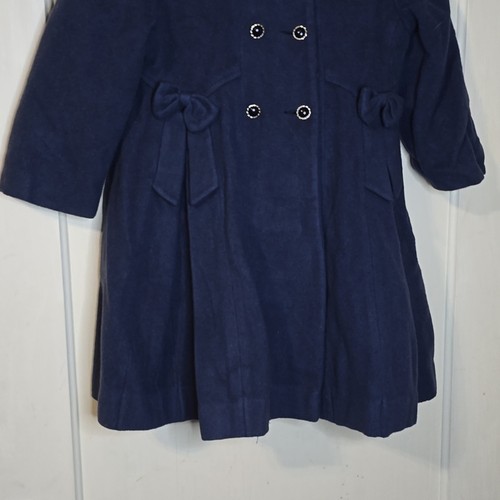 Rothschild Girls Vintage Wool Coat Navy Blue Pea coat Size 5 - Picture 4 of 11