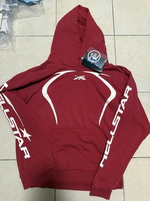 NEW Hellstar Records Jet Big Logo Red Hoodie Size Medium AUTHENTIC