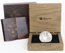 2016-P Australia $2 Norse God Thor 2 oz .999 Fine Silver Antiqued Coin OGP