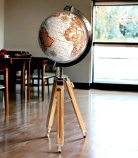 18" Big world Globe Modern Map Atlas With Wooden Tripod Stand home decor office