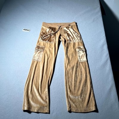 BCBGMaxazria Velvet Wide Leg Pants Womens Medium Brown Drawstring Streetwear