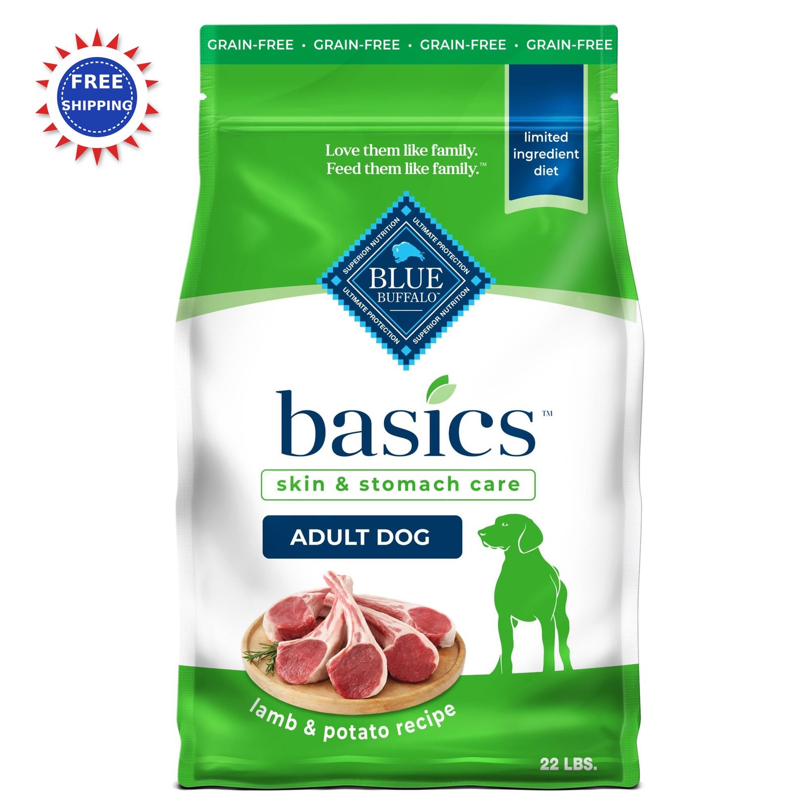 Blue Buffalo Basics Grain Free Duck 22 Lb. Adult Dogs Diet