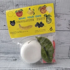 Vintage 60s 70s KB Beaded & Sequins Decorative Fruit Craft Kit - Red Apple NOS