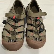 Keen Newport H2 Sandals Kids Youth 3 Olive Green Tan 1025073 Excellent Hybrid