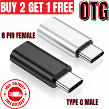 iPhone to Type C USB C Adapter Converter Fast Charging Data Connector OTG UK