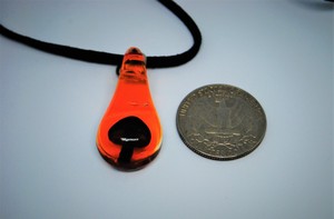 Red-amp-Black-Mushroom-Teardrop-Glass-Pendant-Necklace-included-Made-in-US