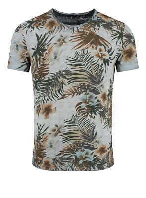 Key Largo Herren T-Shirt Playa Hawaii Flower Printshirt vintage Look MT00489 