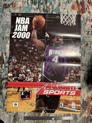 Nintendo 64  store display NBA jam 2000￼chris Weber 38x28 Huge