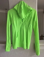 Lululemon 1/2 Zip Pullover Zippy Neon Green 4 Hooded