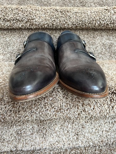 Magnanni Men's Multi color Double Monk Strap Leather Shoes. Size 11 M . - 第 1/11 張圖片