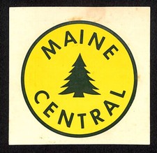 Maine Central Railroad Water Transfer Decal - c1969 w/ Evergreen Tree