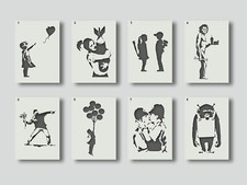 Banksy Stencils for wall art and home decor stencils. SET 1