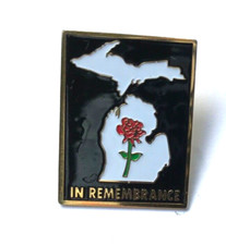Vintage State of Michigan In Remembrance Pin