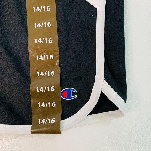 Champion Girls Youth Active Short XL Track Shorts Black White XL 14 / 16 - Picture 12 of 13