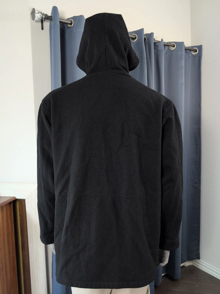 Chaqueta con Capucha Johnson Woolen Mills Para Hombre Grande Negra Franela Forrada Gorp Exterior Foto 4 de 4