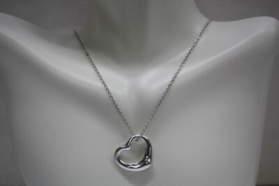 Tiffany & Co. Elsa Peretti 22mm Open Heart Pendant Necklace 16