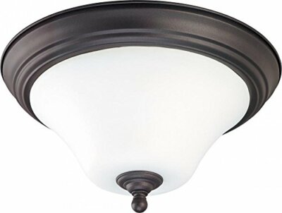 Nuvo 60/1846 Dark Chocolate Bronze Large Flush Dome with Satin White Glass