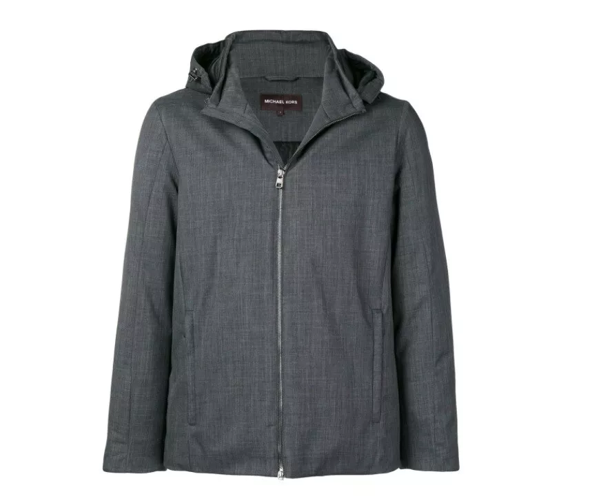 NWT Michael Kors CF82E5L5DL hooded jacket Charcoal Grey Size L