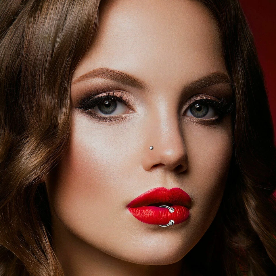 36PC 16g Lip Rings Stainless Steel Horseshoe Labret Monroe Tragus Helix Earrings - Image 3 of 4