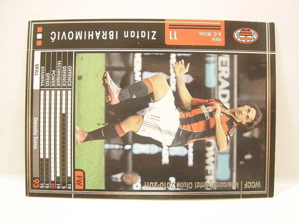 Panini WCCF 2010-11 Zlatan Ibrahimovic 1981 Sweden　No.11 AC Milan Italy CFW #189 - Image 3 of 4