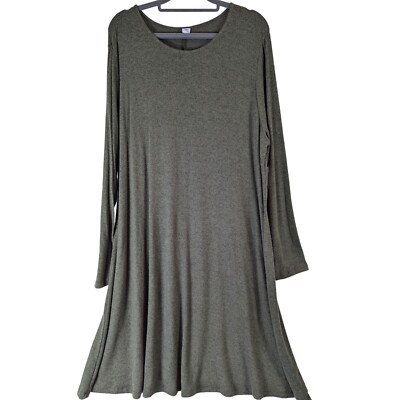 Old Navy Women size XL Dress Long Sleeve Classic Pullover Dress Green Normcore