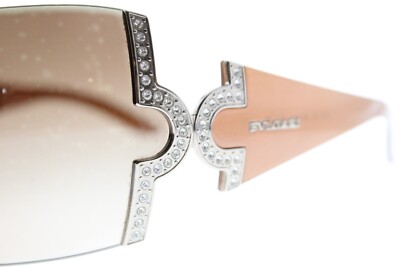 Bvlgari 651B 945/13 Shield Sunglasses Brown Swarovski Crystals Bvlgari 651B 945/13 Shield Sunglasses Brown Swarovski Crystals