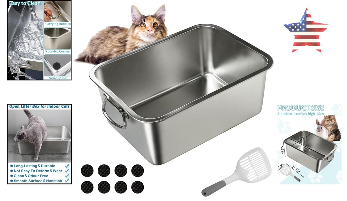Litter Box Enclosed Stainless Steel Cat With Lid Stainless Steel